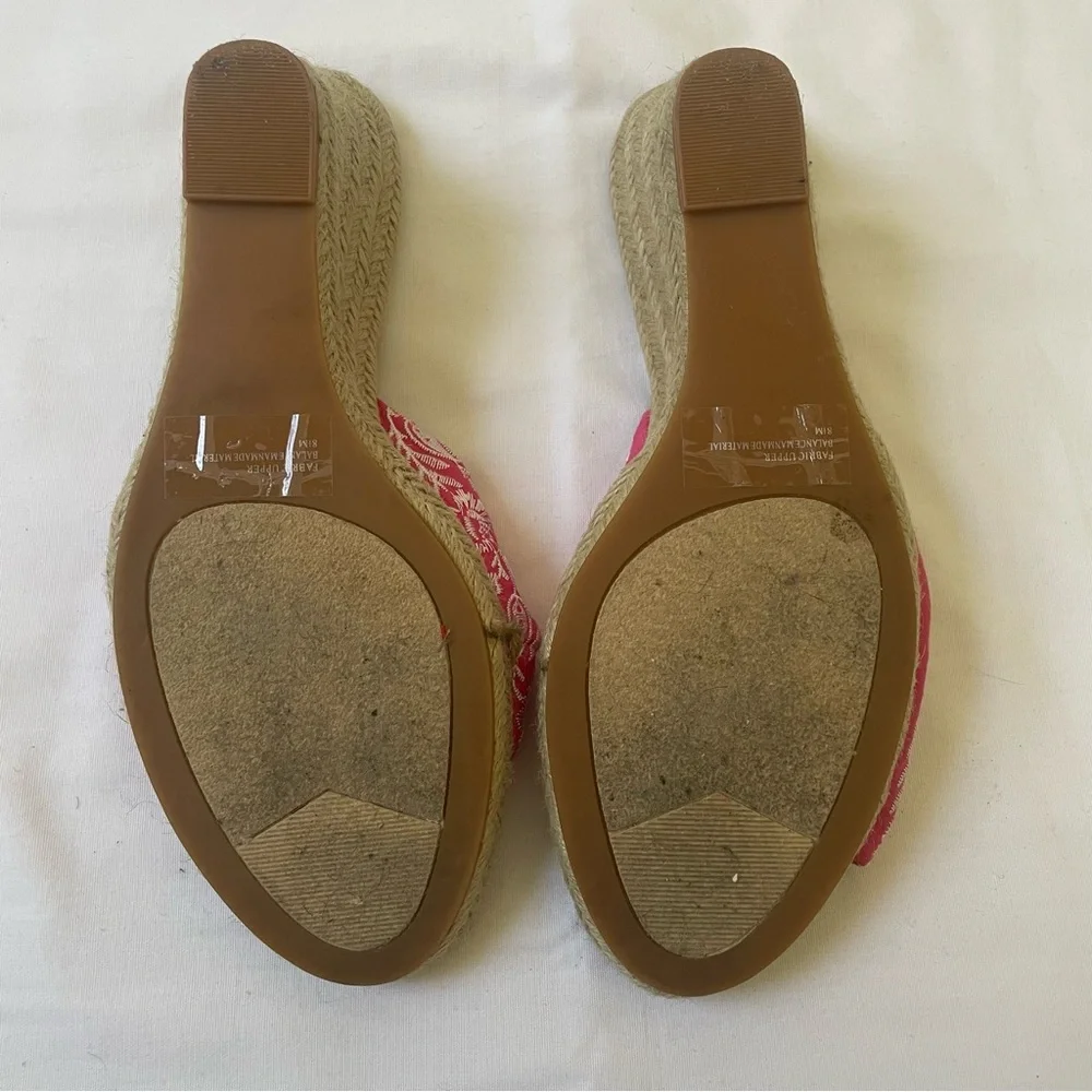 Coldwater Creek open toe espadrille wedge sandal size 8.5